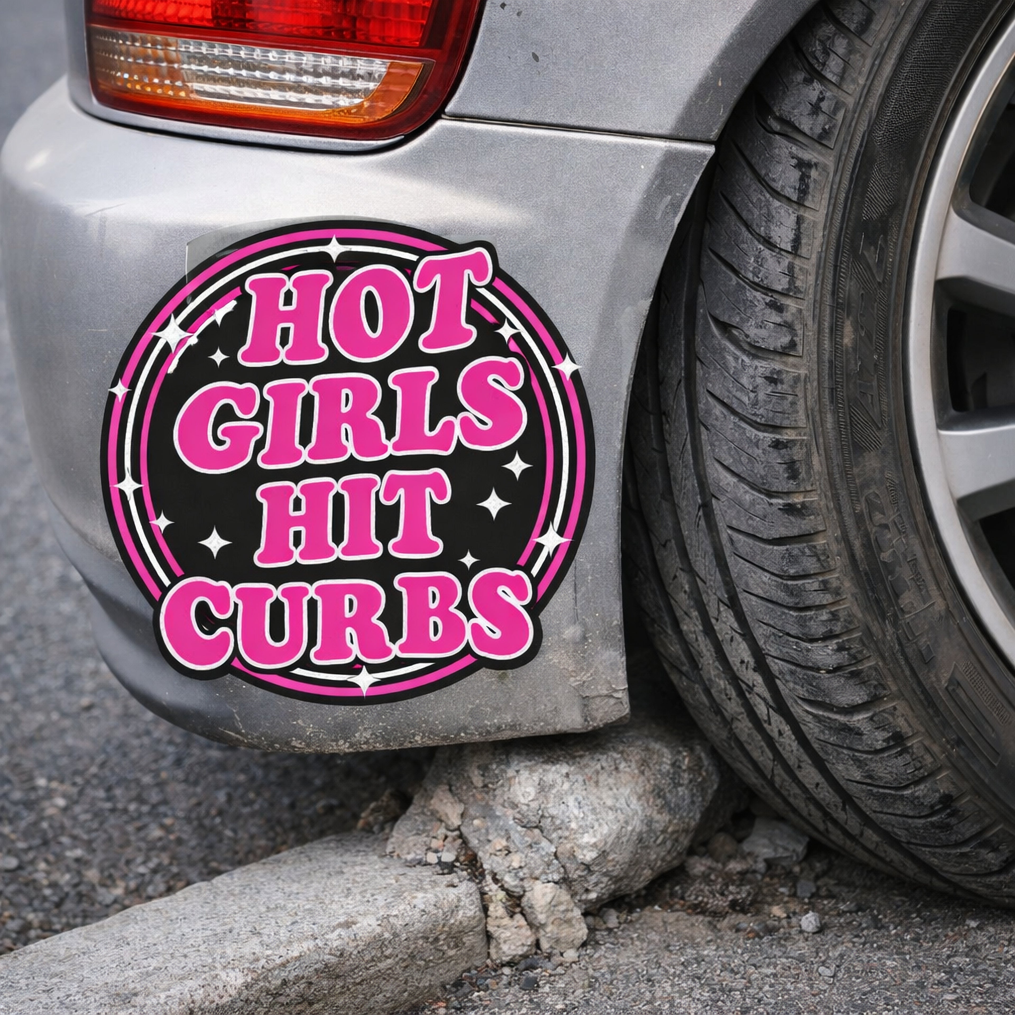 Hot Girls Hit Curbs Magnet | For Car, Fridge, Toolbox, Filing Cabinet or Cooler