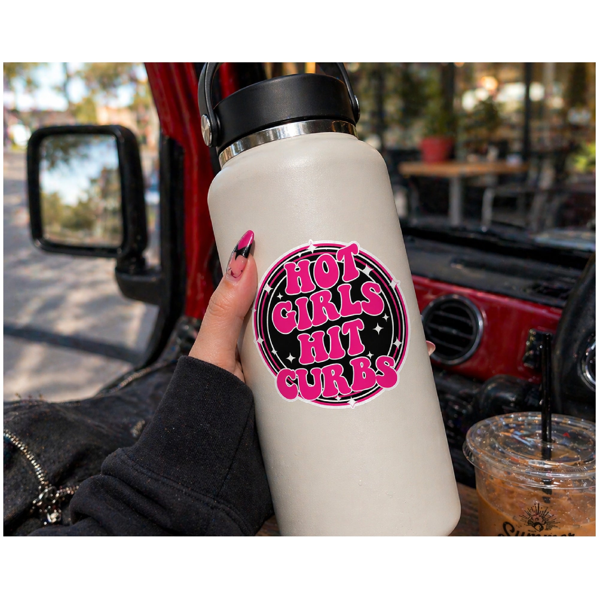Hot Girls Hit Curbs Sticker | INDOOR Use for Laptop, Water Bottle or Notebook