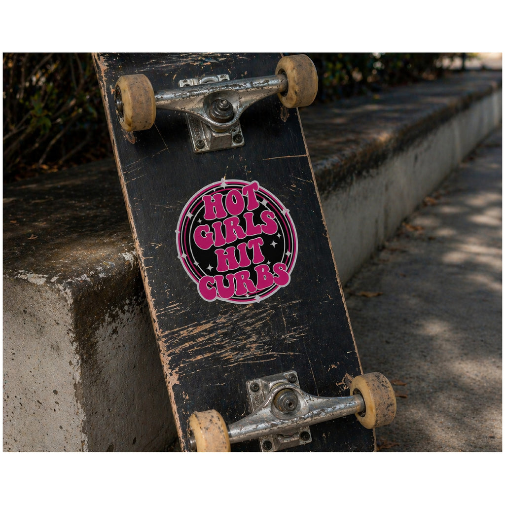 Hot Girls Hit Curbs Sticker | OUTDOOR Use for Car, Cooler, Toolbox, Skateboard or Suitcase