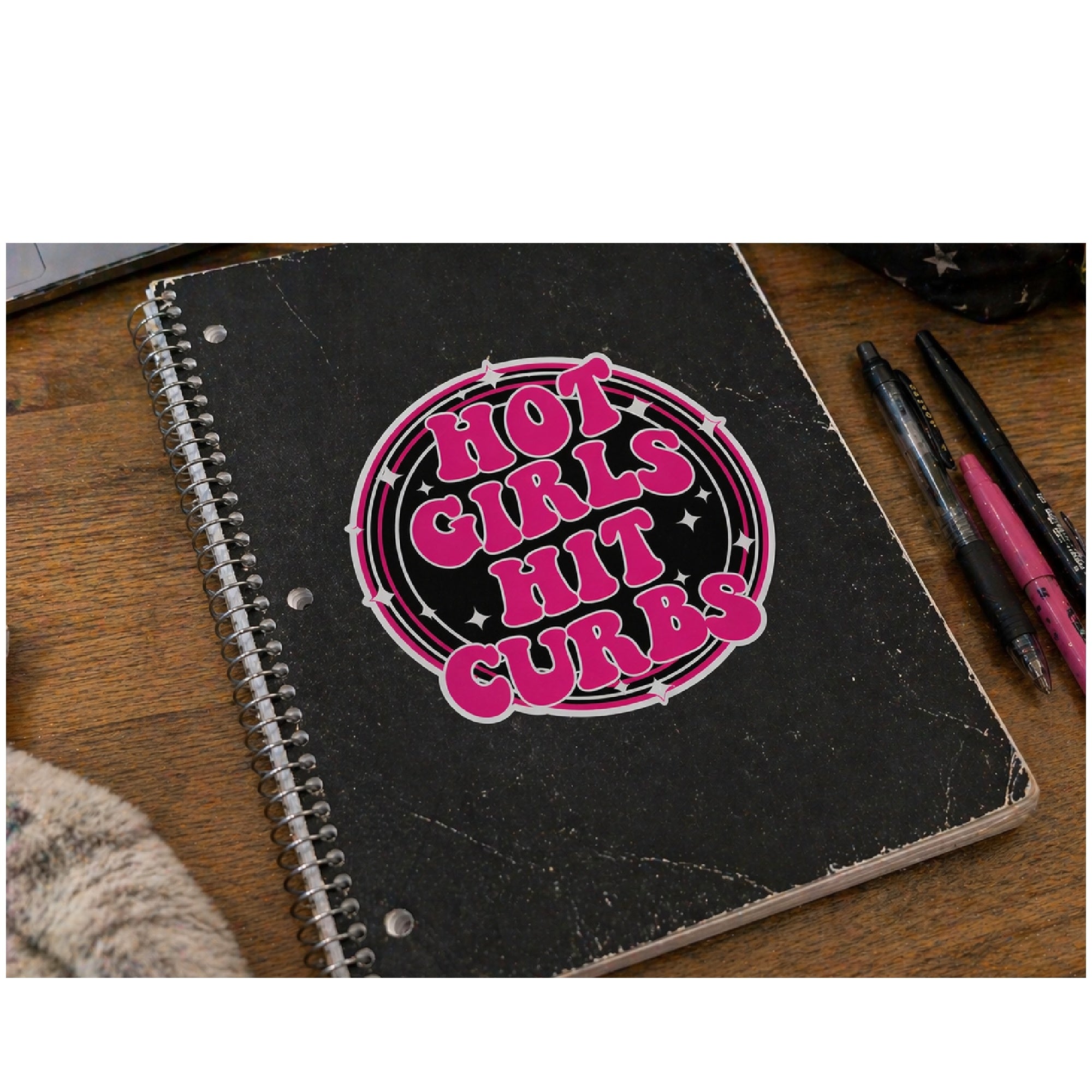 Hot Girls Hit Curbs Sticker | INDOOR Use for Laptop, Water Bottle or Notebook