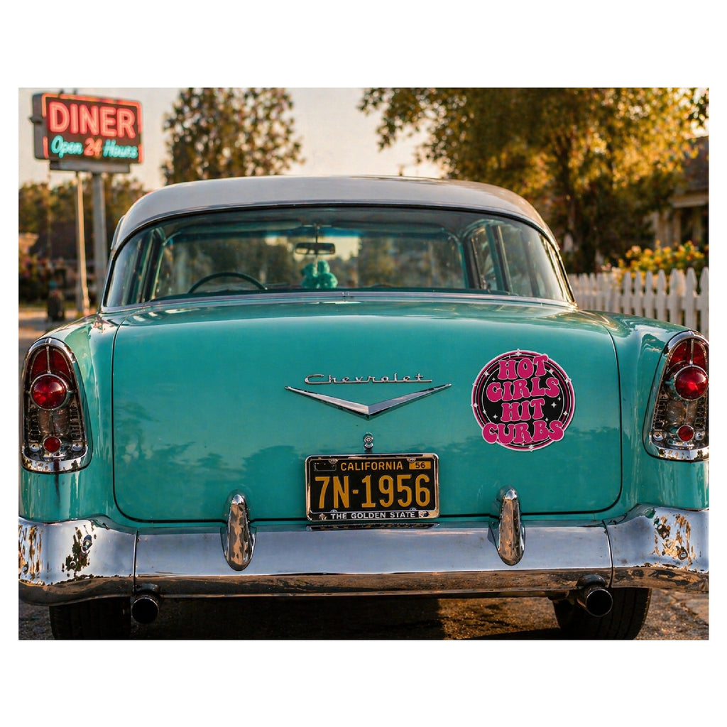Hot Girls Hit Curbs Magnet | For Car, Fridge, Toolbox, Filing Cabinet or Cooler